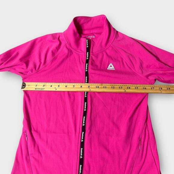 Reebok Pink Lightweight Zip Up Workout Jacket Girls Pink Track Preppy XXL 18 - Picture 6 of 11